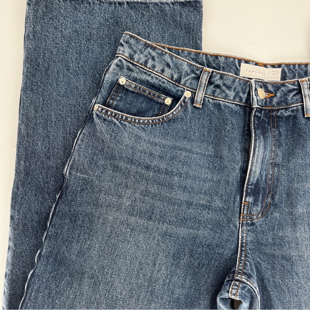 Topshop Wide Leg jeans medium wash - 10 - Picture 5 of 10